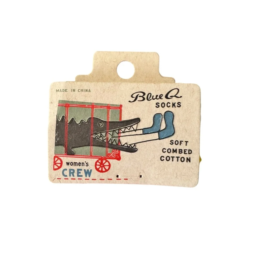 Blue Q Womens Crew Socks Stop‎ Talking Soft Combed Cotton Size 5-10